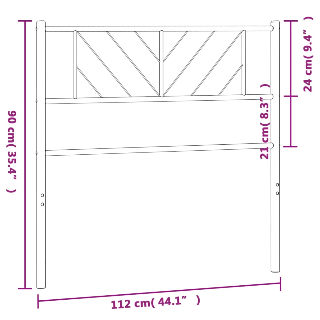 Metal Replace Headboard White 107 cm