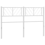 Metal Headboard White 137 cm Double - Front View