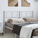 Metal Headboard White 137 cm Double - Side View