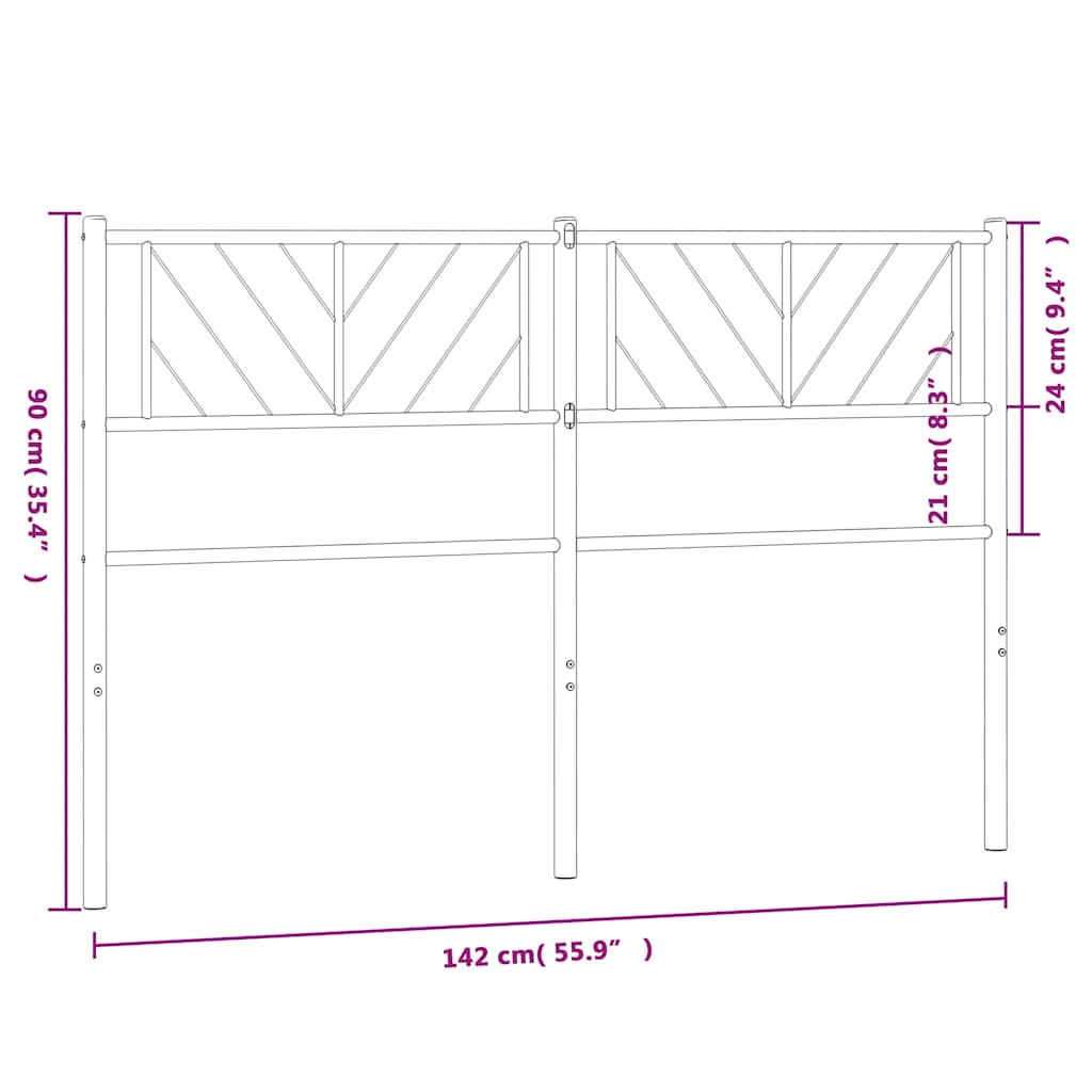 Metal Replace Headboard White 135 cm