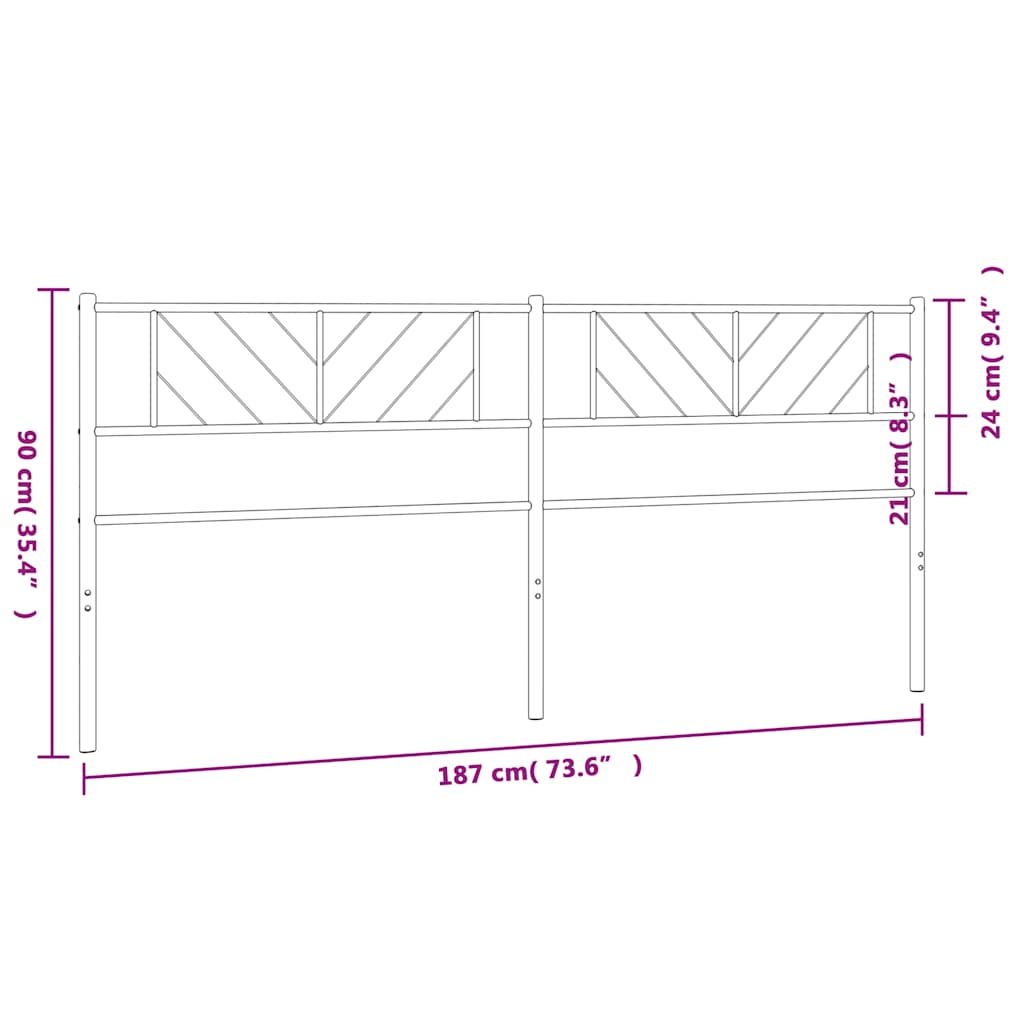 Metal Replace Headboard White 180 cm