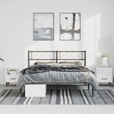 Metal Bed Frame without Mattress with Headboard Black 150x200 cm