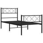 Metal Bed Frame without Mattress with Footboard Black 107x203 cm King Single