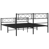 Metal Bed Frame without Mattress with Footboard Black 150x200 cm - Low Angle