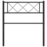 Metal Headboard Black 90 cm - Side View