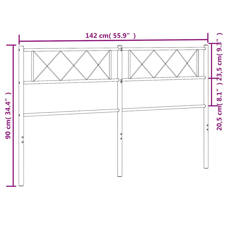 Metal Replace Headboard Black 135 cm