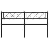 Metal Headboard Black 152 cm Queen - Side View