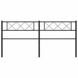 Metal Headboard Black 183 cm King - Top-Down View