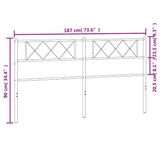 Metal Replace Headboard Black 180 cm