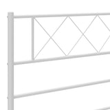 Metal Bed Frame without Mattress with Headboard White 90x190 cm