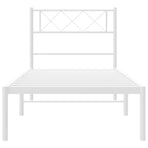 Metal Bed Frame without Mattress with Headboard White 107x203 cm King Single