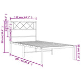 Metal Bed Frame without Mattress with Headboard White 107x203 cm King Single - Extra Image