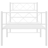 Metal Bed Frame without Mattress with Footboard White 107x203 cm King Single