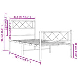 Metal Bed Frame without Mattress with Footboard White 107x203 cm King Single - Extra Image