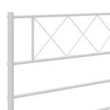 Metal Bed Frame without Mattress with Footboard White 150x200 cm - Extra Image
