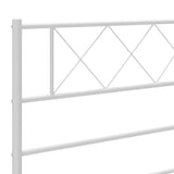 Metal Headboard White 107 cm King Single - 45-Degree Angle