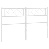 Metal Headboard White 137 cm Double - Front View
