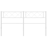 Metal Headboard White 137 cm Double - Top-Down View