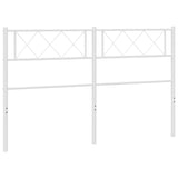 Metal Headboard White 152 cm Queen - Front View