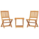 3 Piece Folding Garden Dining Set Solid Wood Acacia