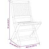 3 Piece Folding Garden Dining Set Solid Wood Acacia - Extra Image