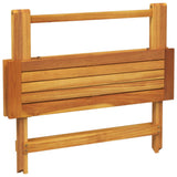 5 Piece Folding Garden Dining Set Solid Wood Acacia - Close-Up Angle