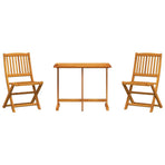 3 Piece Folding Garden Dining Set Solid Wood Acacia