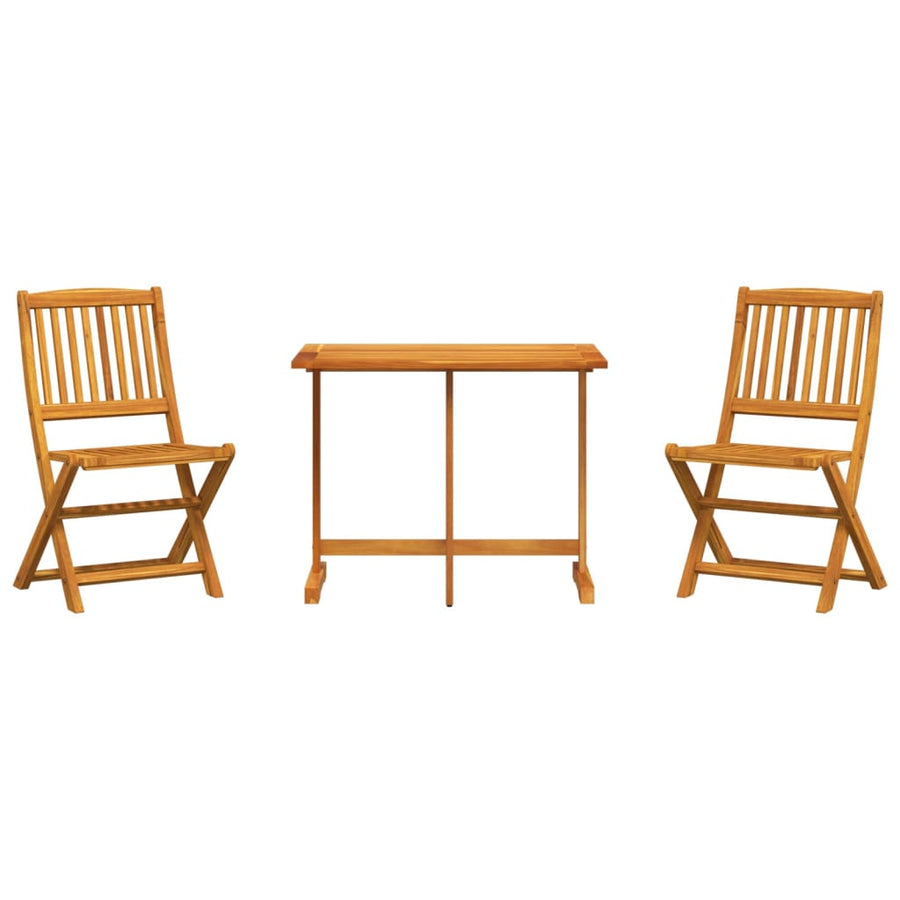 3 Piece Folding Garden Dining Set Solid Wood Acacia