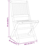 3 Piece Folding Garden Dining Set Solid Wood Acacia - Extra Image