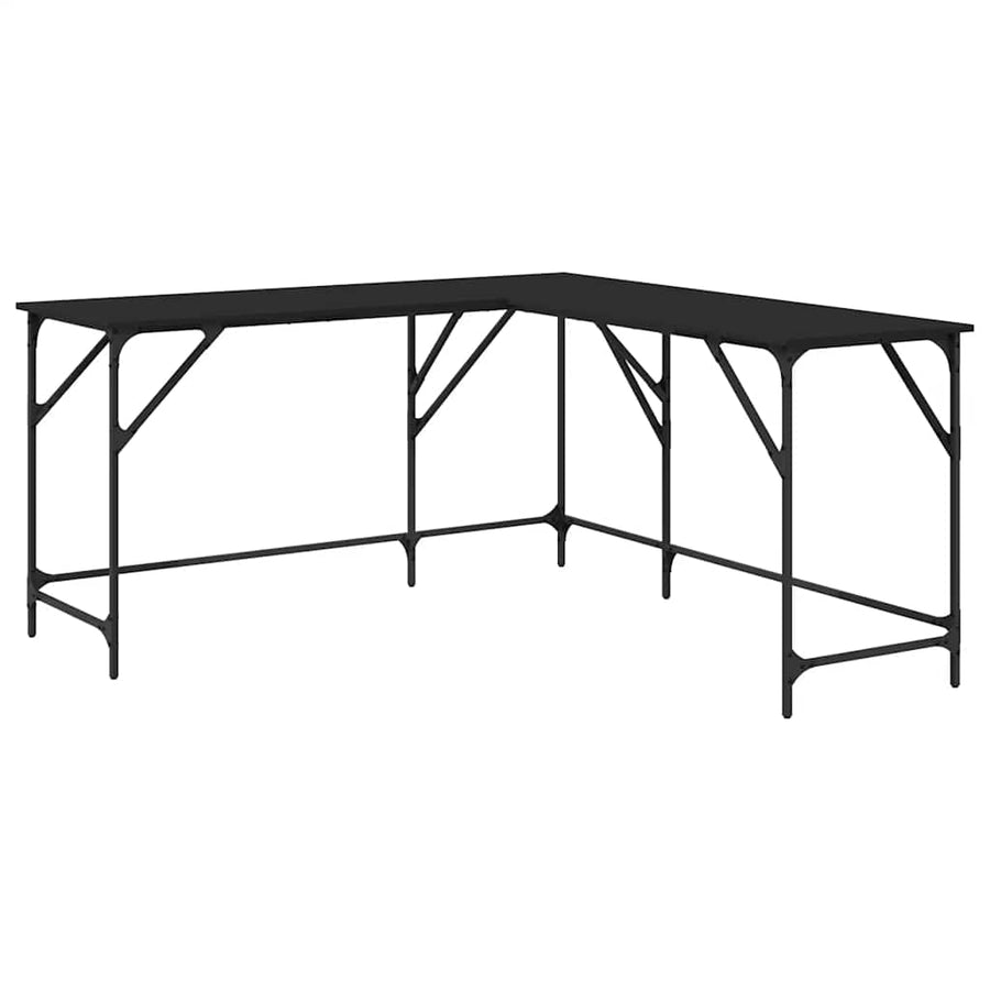 Desk Black 149x149x75 cm Engineered Wood