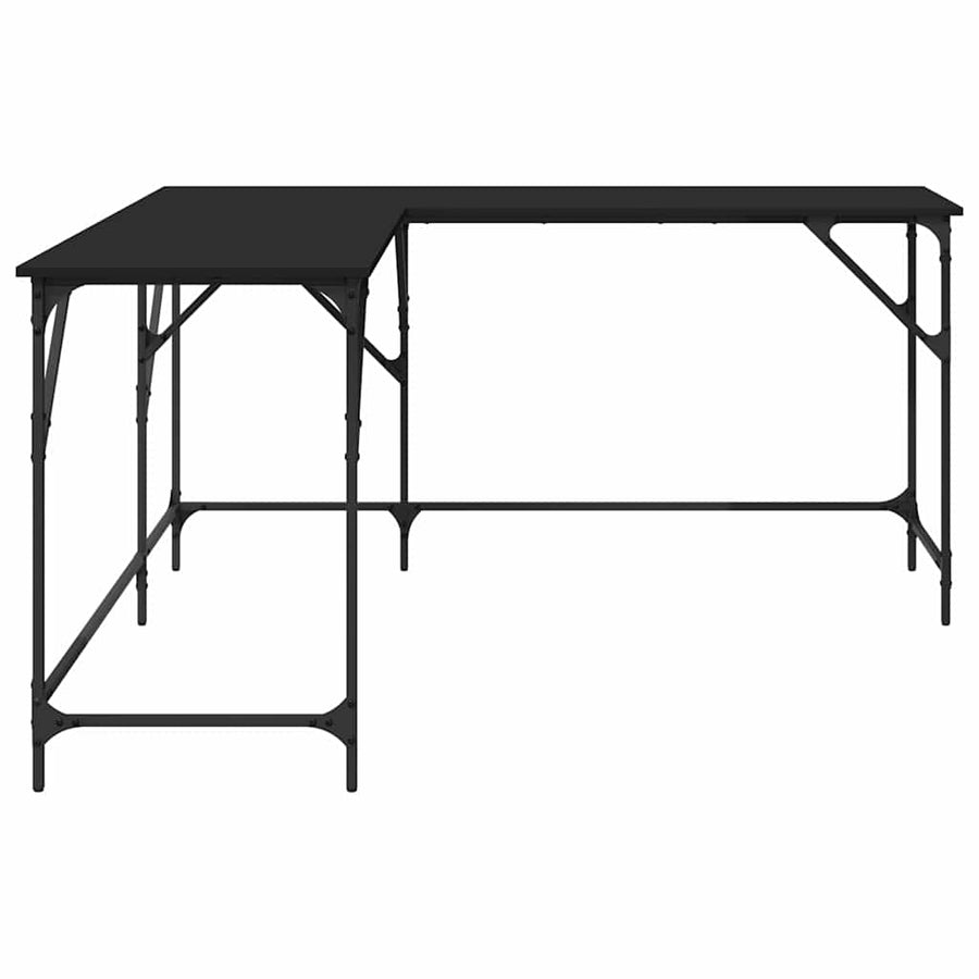 Desk Black 149x149x75 cm Engineered Wood