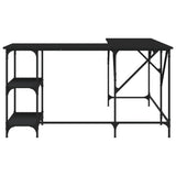 Desk Black 139x139x75 cm Engineered Wood - Top-Down View