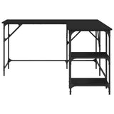 Desk Black 139x139x75 cm Engineered Wood - 45-Degree Angle