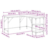 Desk Black 139x139x75 cm Engineered Wood - Extra Image