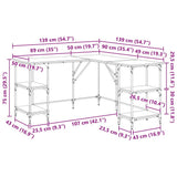 Desk Black 139x139x75 cm Engineered Wood - Extra Image