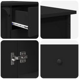 Desk Black 141x141x75 cm Engineered Wood - Extra Image