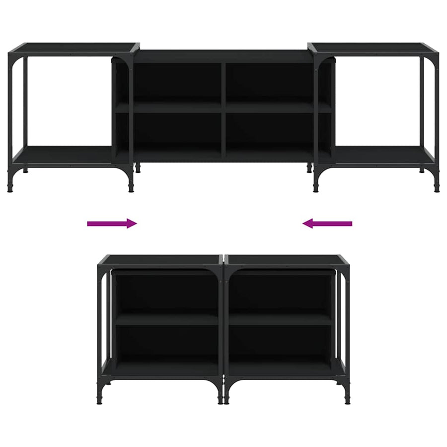 TV Cabinet Black 153x37x50 cm Engineered Wood