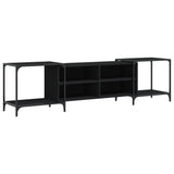TV Cabinet Black 203x37x50 cm Engineered Wood - Front View