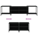 TV Cabinet Black 203x37x50 cm Engineered Wood - Close-Up Angle