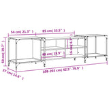 TV Cabinet Black 203x37x50 cm Engineered Wood - Extra Image