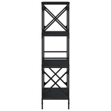 Bookcase 4-Tier Black 59x35x132 cm Engineered Wood