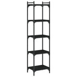 Bookcase 5-Tier Black 40x30x154 cm Engineered Wood - Front View