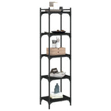 Bookcase 5-Tier Black 40x30x154 cm Engineered Wood - Side View
