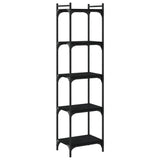 Bookcase 5-Tier Black 40x30x154 cm Engineered Wood - Rear View