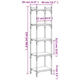 Bookcase 5-Tier Black 40x30x154 cm Engineered Wood - Extra Image