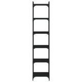 Bookcase 6-Tier Black 40x30x188 cm Engineered Wood
