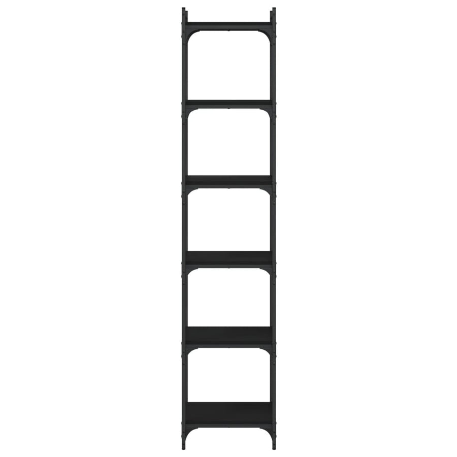 Bookcase 6-Tier Black 40x30x188 cm Engineered Wood