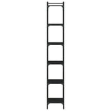 Bookcase 6-Tier Black 40x30x188 cm Engineered Wood