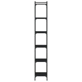Bookcase 6-Tier Black 40x30x188 cm Engineered Wood - 45-Degree Angle