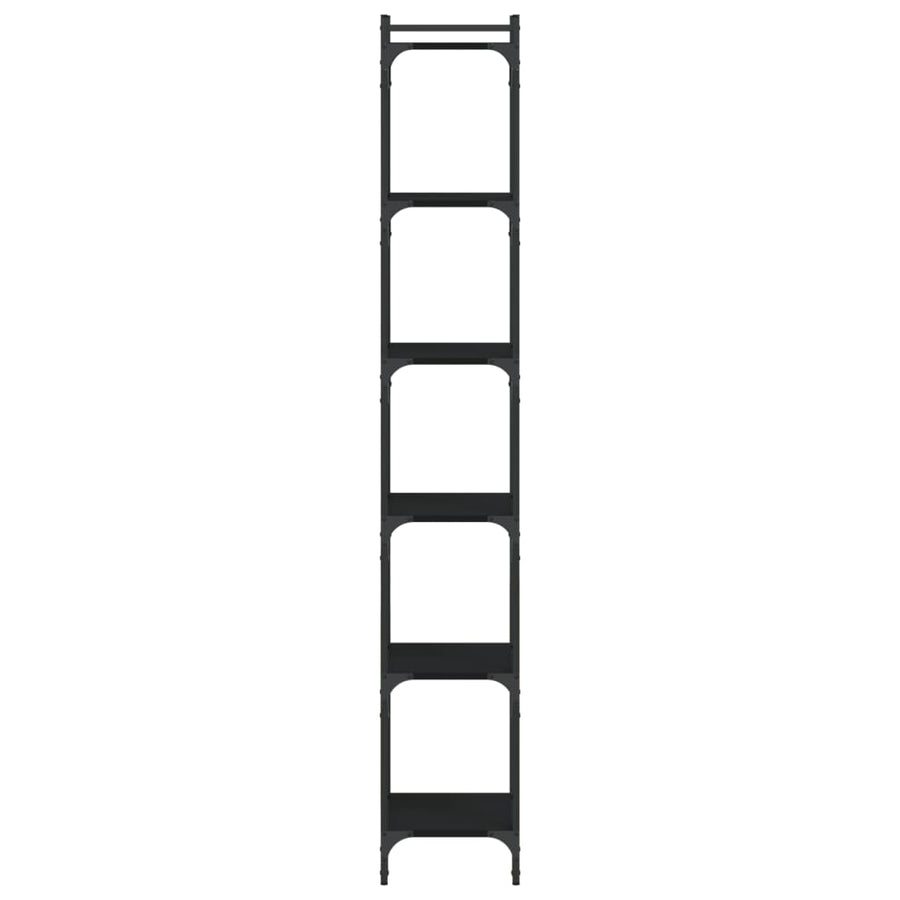 Bookcase 6-Tier Black 40x30x188 cm Engineered Wood